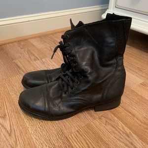 Black combat boots